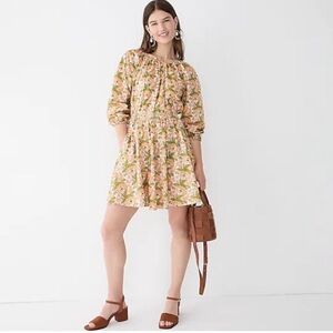 🍑 J CREW Smocked Waist Mini Dress in Liberty Butterfield Poppy Fabric.